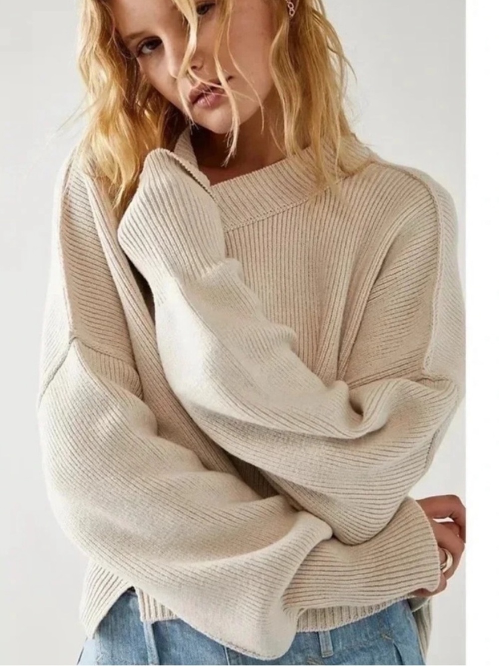 Free people easy street crop sweater cotton canvas xs